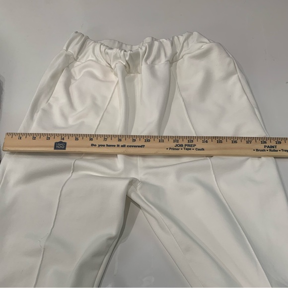 Prada White Cotton Jogger Pants Women’s Large Grey Side Stripe Emblem wom size L - Picture 13 of 15